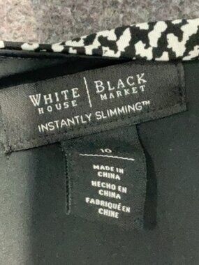 White House Black Market - Women's Black and White Print Dress